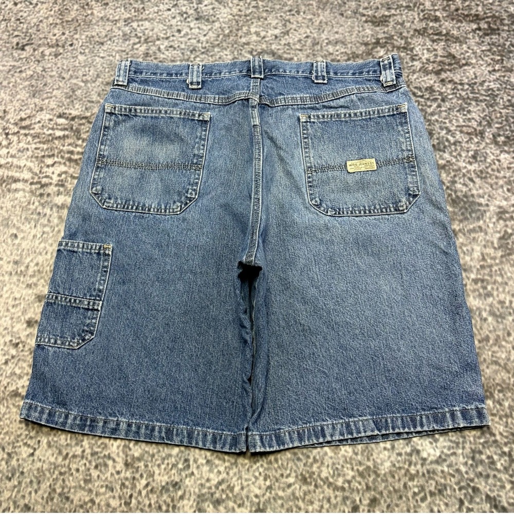 Wrangler Jorts Mens 36 Blue Carpenter Utility Workwear Denim Shorts Y2K